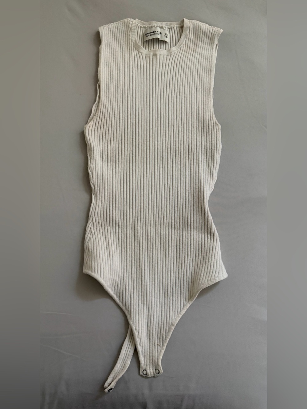 Abercrombie & Fitch Cream Ribbed Knit Body Suit